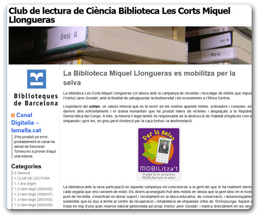 Club de lectura de ciència Biblioteca Les Corts Miquel Llongueras Club de lectura de ciència Biblioteca Les Corts Miquel Llongueras