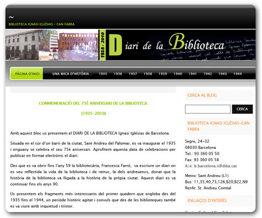 Diari de la Biblitoeca Diari de la Biblitoeca