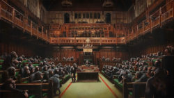 Banksy painting of MPs as chimpanzees
