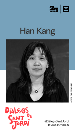 Imatge dels Diàlegs de Sant Jordi amb Han Kang, el 21 d’abril al CCCB.