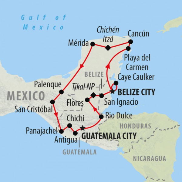 Mèxic, Belize, Guatemala