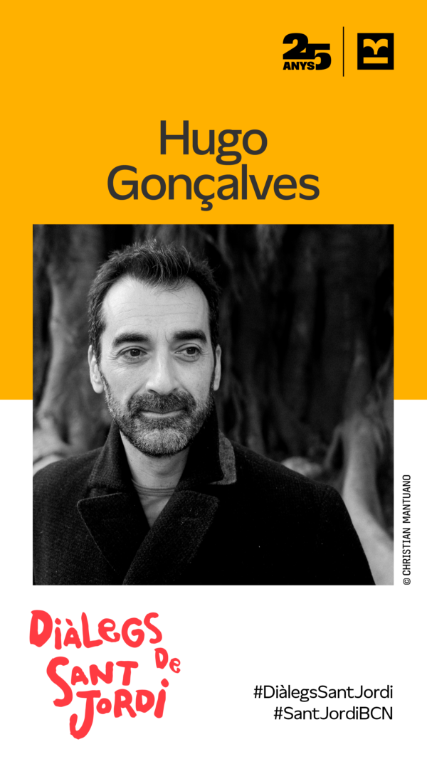 Imatge de l’activitat “Diàlegs de Sant Jordi” amb Hugo Gonçalves.